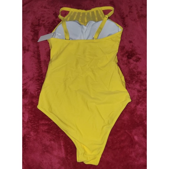 One piece swimming suit size small bright yellow - Picture 2 of 2